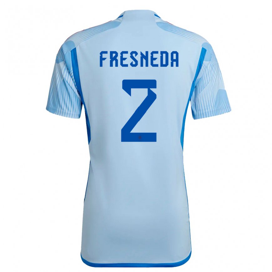 Kandiny Hombre Camiseta España Ivan Fresneda #2 Cielo Azul 2ª Equipación 22-24 La Camisa Chile