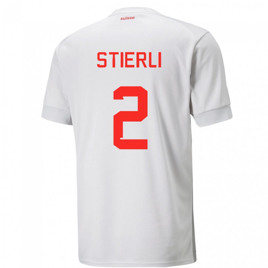 Kandiny Hombre Camiseta Suiza Julia Stierli #2 Blanco 2ª Equipación 22-24 La Camisa Chile