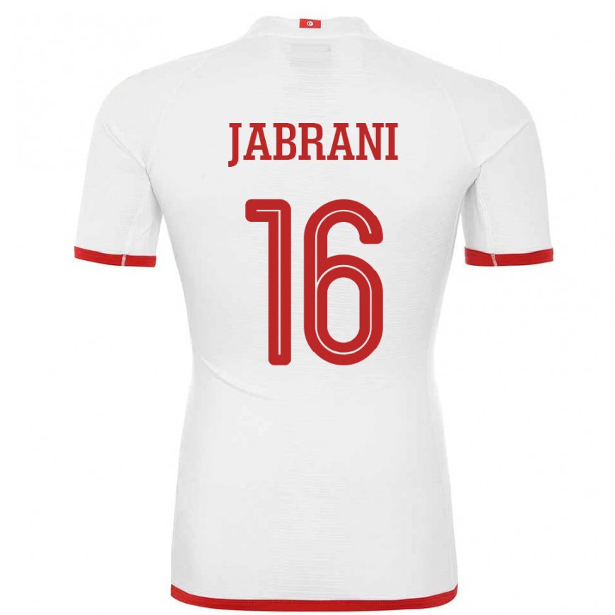 Kandiny Hombre Camiseta Túnez Soulaima Jabrani #16 Blanco 2ª Equipación 22-24 La Camisa Chile