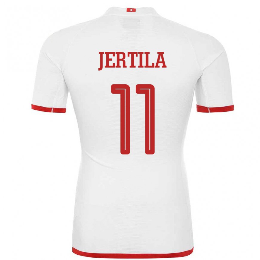 Kandiny Hombre Camiseta Túnez Hedi Jertila #11 Blanco 2ª Equipación 22-24 La Camisa Chile