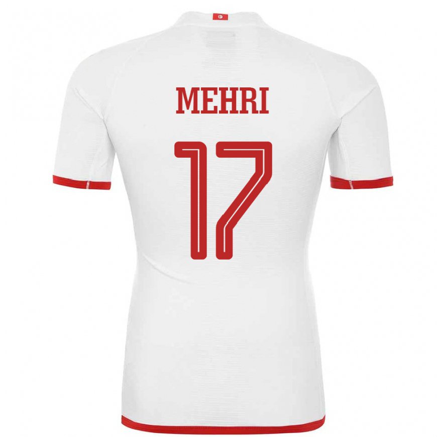 Kandiny Hombre Camiseta Túnez Malek Mehri #17 Blanco 2ª Equipación 22-24 La Camisa Chile