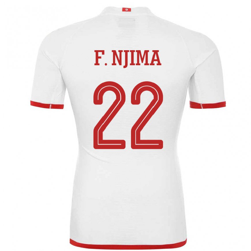 Kandiny Hombre Camiseta Túnez Firas Ben Njima #22 Blanco 2ª Equipación 22-24 La Camisa Chile