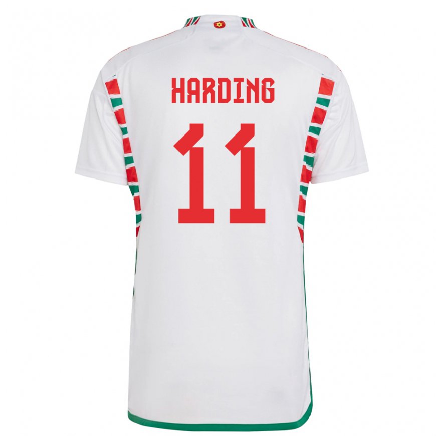 Kandiny Hombre Camiseta Gales Natasha Harding #11 Blanco 2ª Equipación 22-24 La Camisa Chile