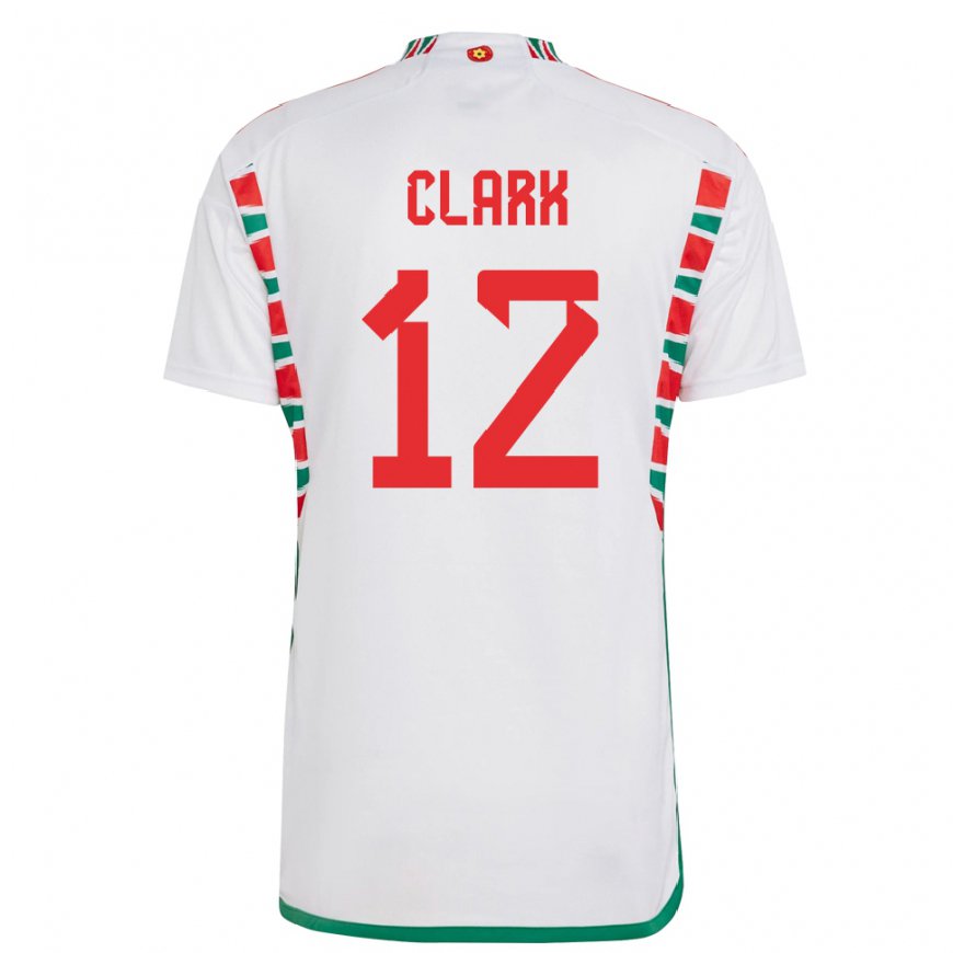 Kandiny Hombre Camiseta Gales Olivia Clark #12 Blanco 2ª Equipación 22-24 La Camisa Chile