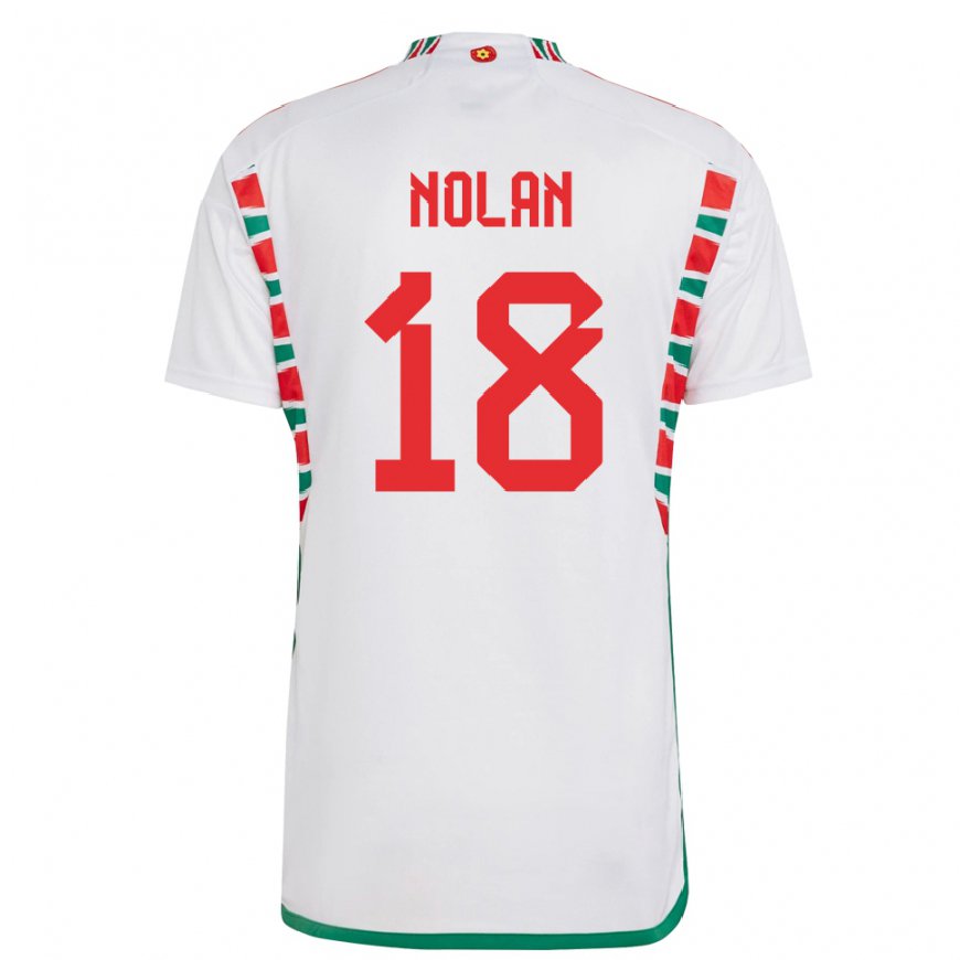 Kandiny Hombre Camiseta Gales Kylie Nolan #18 Blanco 2ª Equipación 22-24 La Camisa Chile