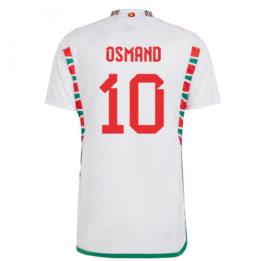 Kandiny Hombre Camiseta Gales Callum Osmand #10 Blanco 2ª Equipación 22-24 La Camisa Chile