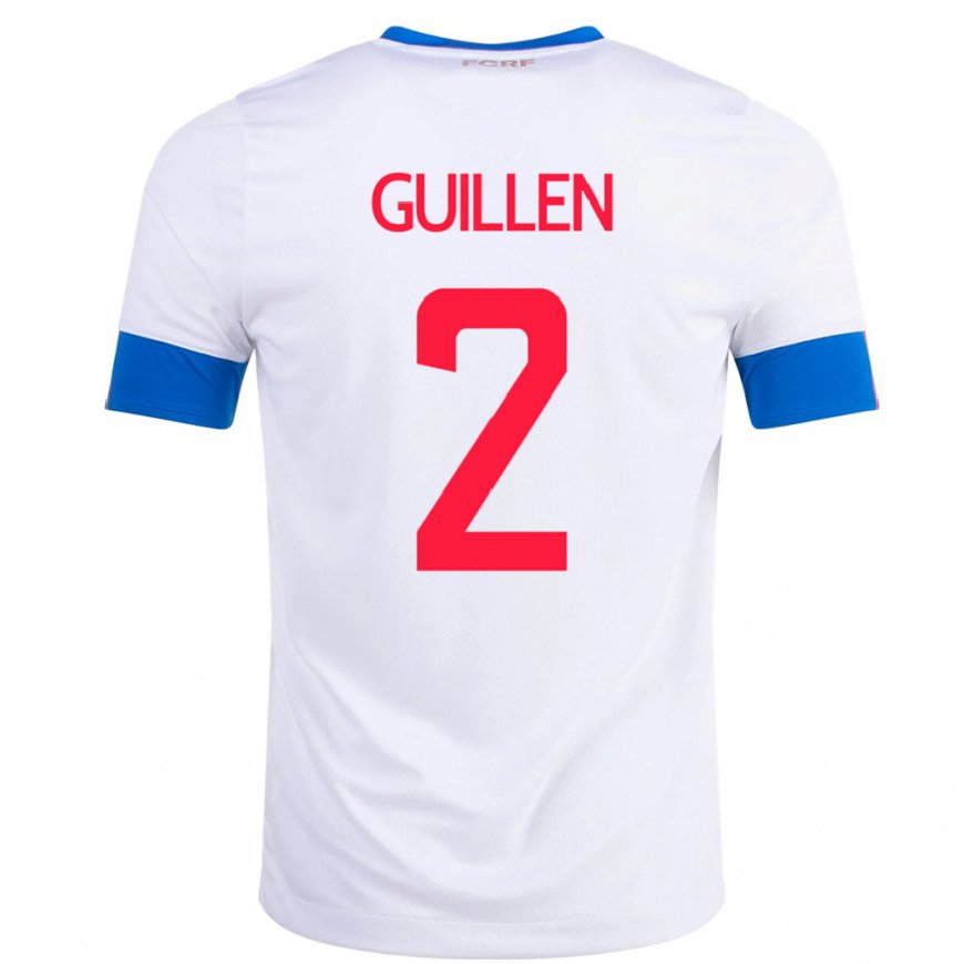 Kandiny Hombre Camiseta Costa Rica Gabriela Guillen #2 Blanco 2ª Equipación 22-24 La Camisa Chile