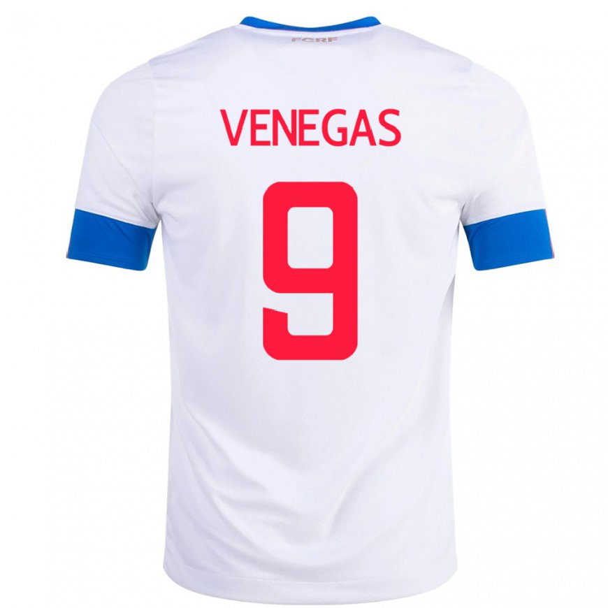 Kandiny Hombre Camiseta Costa Rica Carolina Venegas #9 Blanco 2ª Equipación 22-24 La Camisa Chile