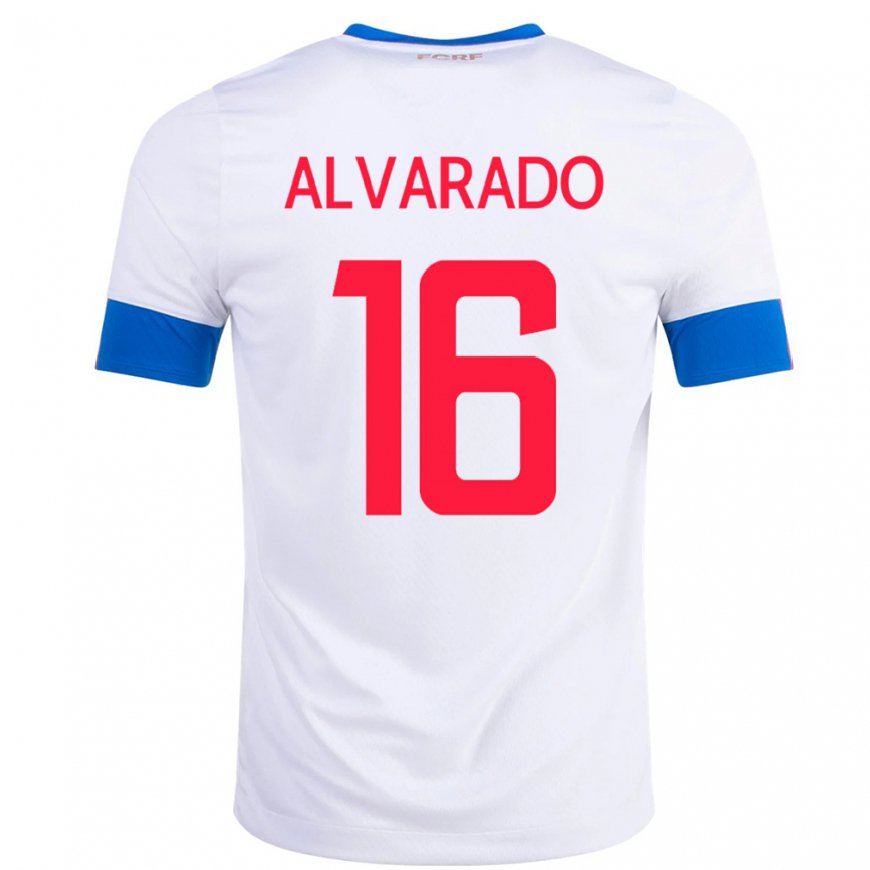 Kandiny Hombre Camiseta Costa Rica Katherine Alvarado #16 Blanco 2ª Equipación 22-24 La Camisa Chile