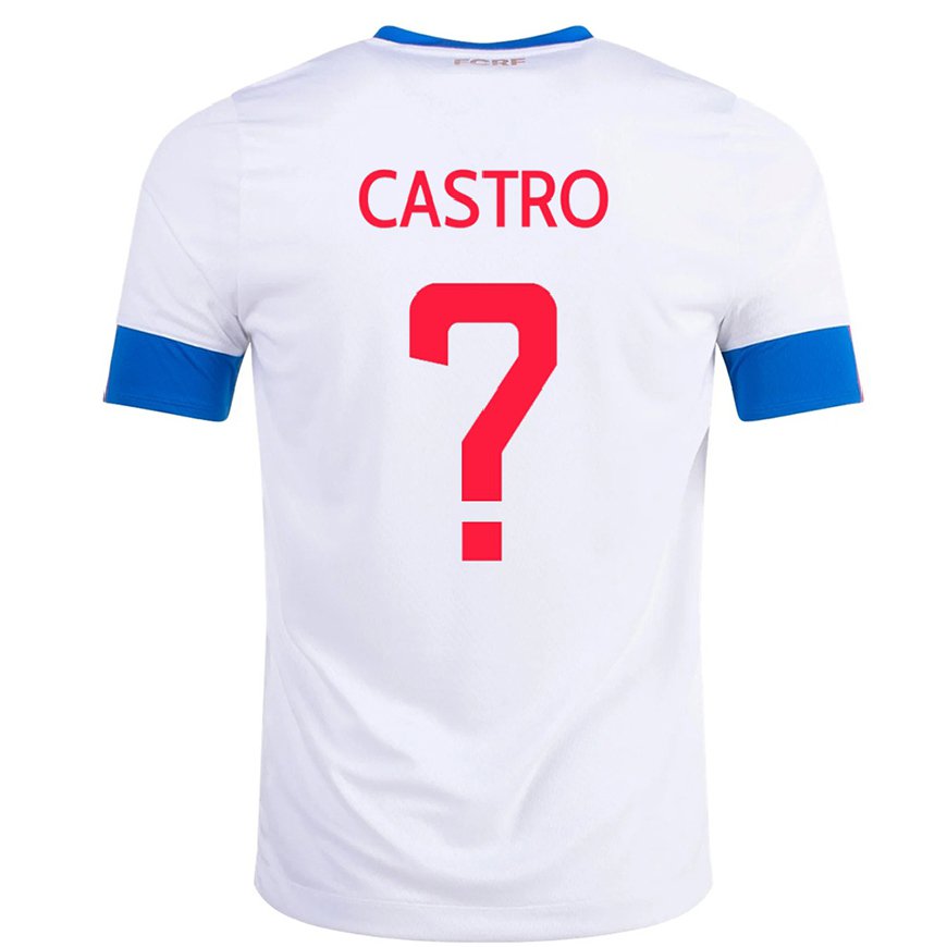 Kandiny Hombre Camiseta Costa Rica Mathias Castro #0 Blanco 2ª Equipación 22-24 La Camisa Chile