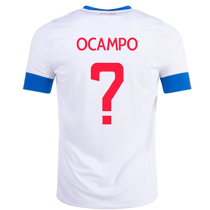 Kandiny Hombre Camiseta Costa Rica Benjamin Ocampo #0 Blanco 2ª Equipación 22-24 La Camisa Chile