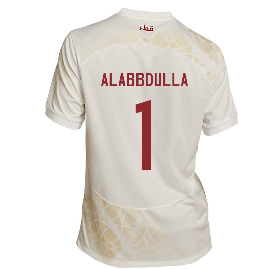 Kandiny Hombre Camiseta Catar Latifa Alabbdulla #1 Beis Dorado 2ª Equipación 22-24 La Camisa Chile