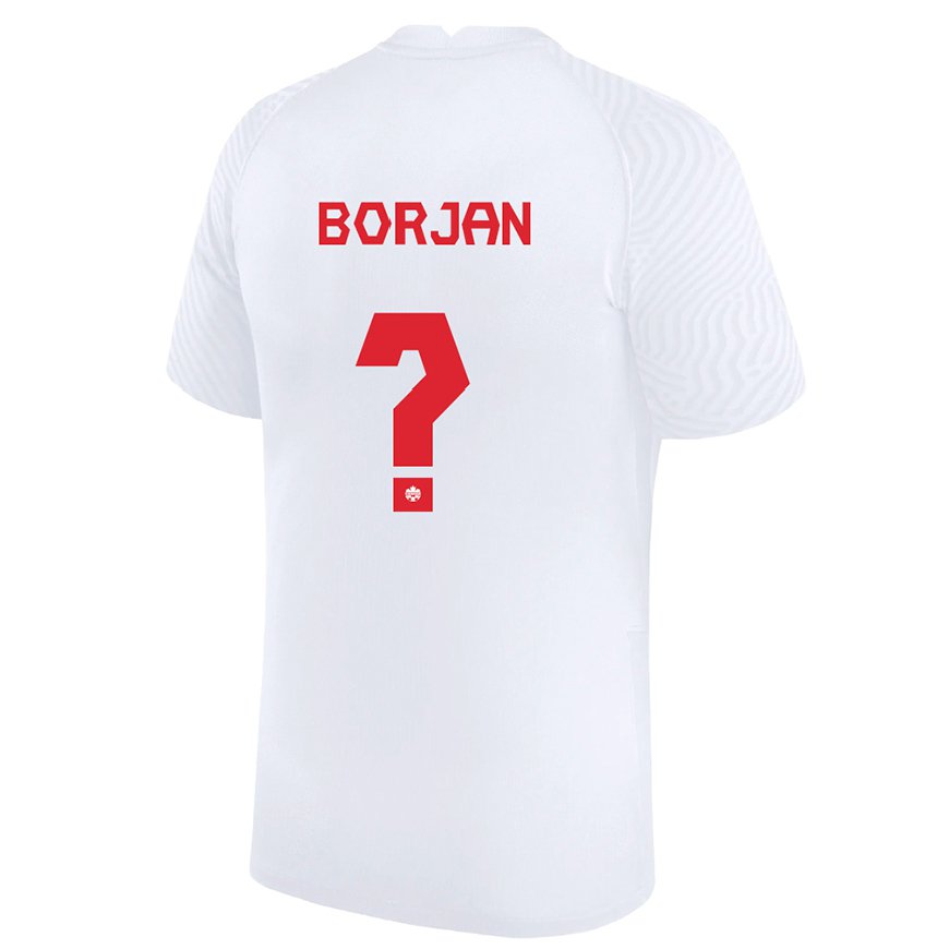 Kandiny Hombre Camiseta Canadá Nikola Borjan #0 Blanco 2ª Equipación 22-24 La Camisa Chile