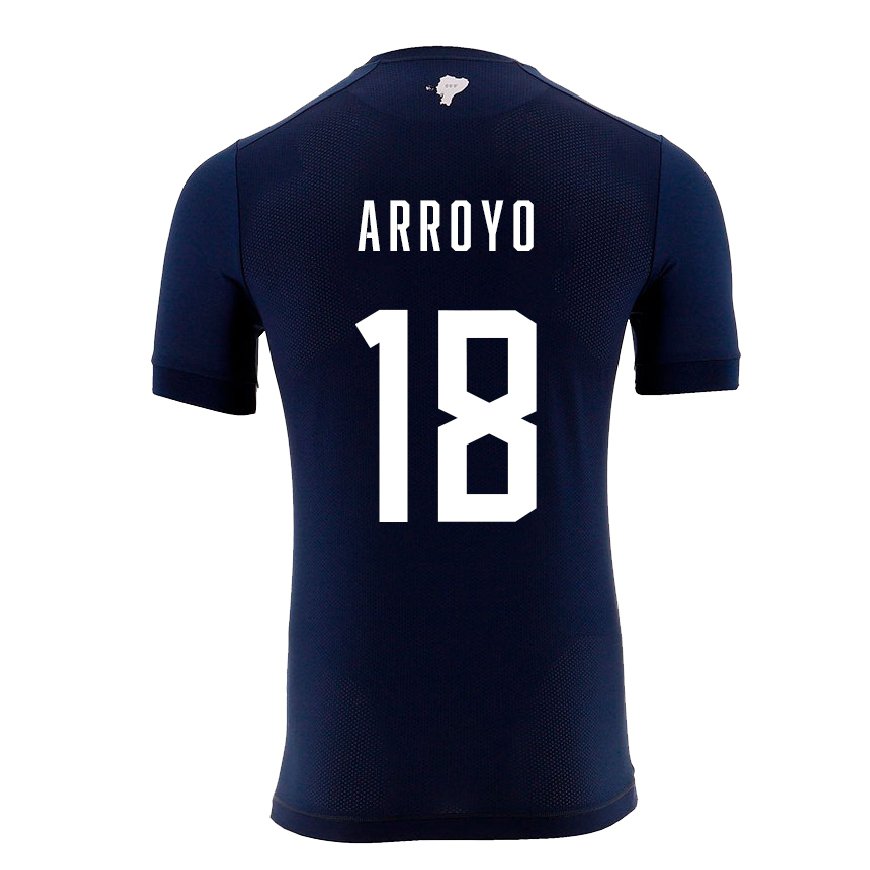 Kandiny Hombre Camiseta Ecuador Jean Arroyo #18 Azul Marino 2ª Equipación 22-24 La Camisa Chile