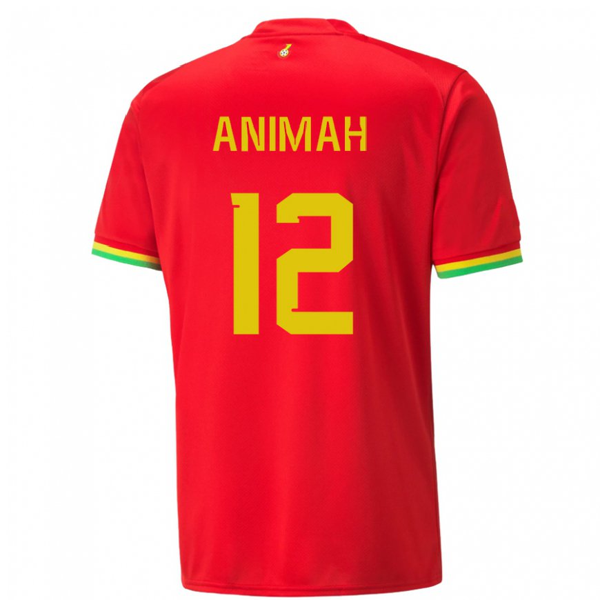 Kandiny Hombre Camiseta Ghana Grace Animah #12 Rojo 2ª Equipación 22-24 La Camisa Chile