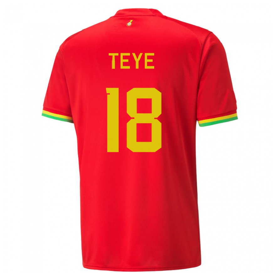 Kandiny Hombre Camiseta Ghana Suzzy Teye #18 Rojo 2ª Equipación 22-24 La Camisa Chile