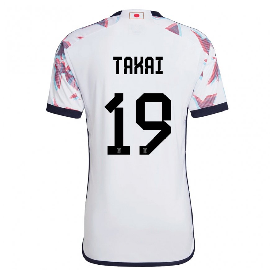 Kandiny Hombre Camiseta Japón Kota Takai #19 Blanco 2ª Equipación 22-24 La Camisa Chile