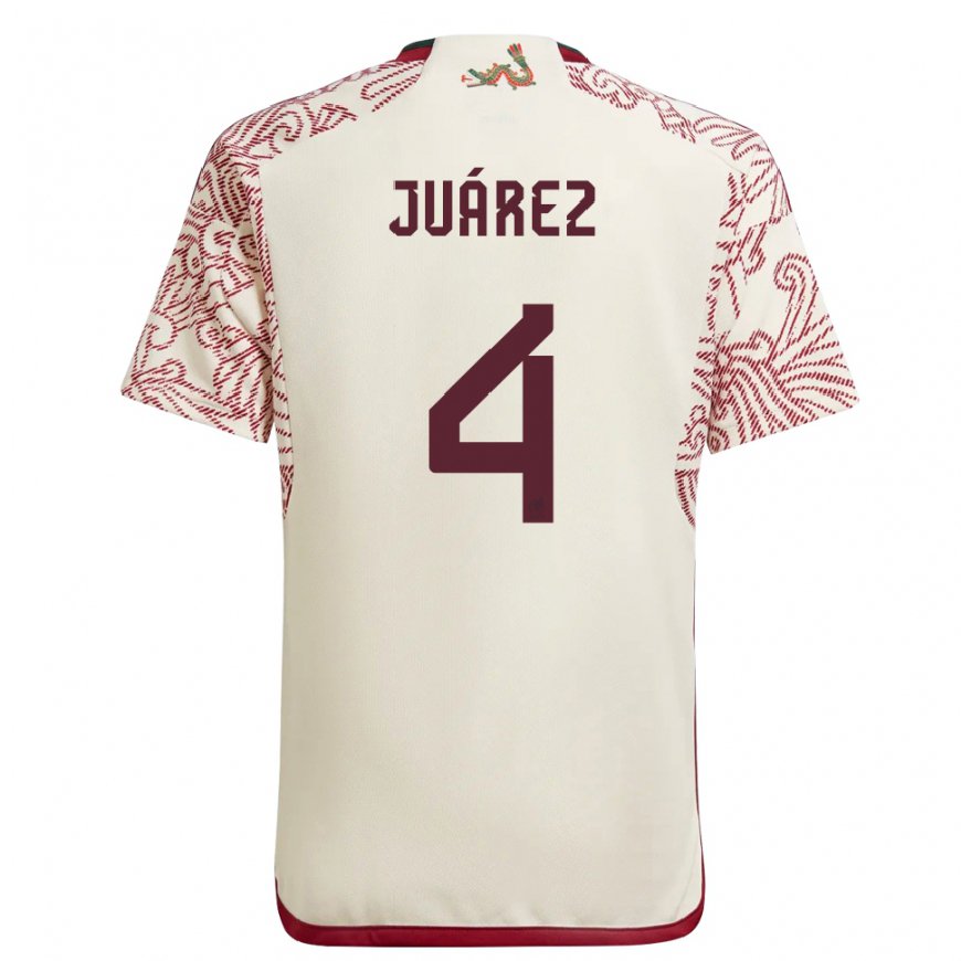Kandiny Hombre Camiseta México Ramon Juarez #4 Maravilla Blanco Rojo 2ª Equipación 22-24 La Camisa Chile