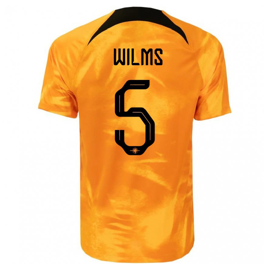 Kandiny Mujer Camiseta Países Bajos Lynn Wilms #5 Naranja Láser 1ª Equipación 22-24 La Camisa Chile