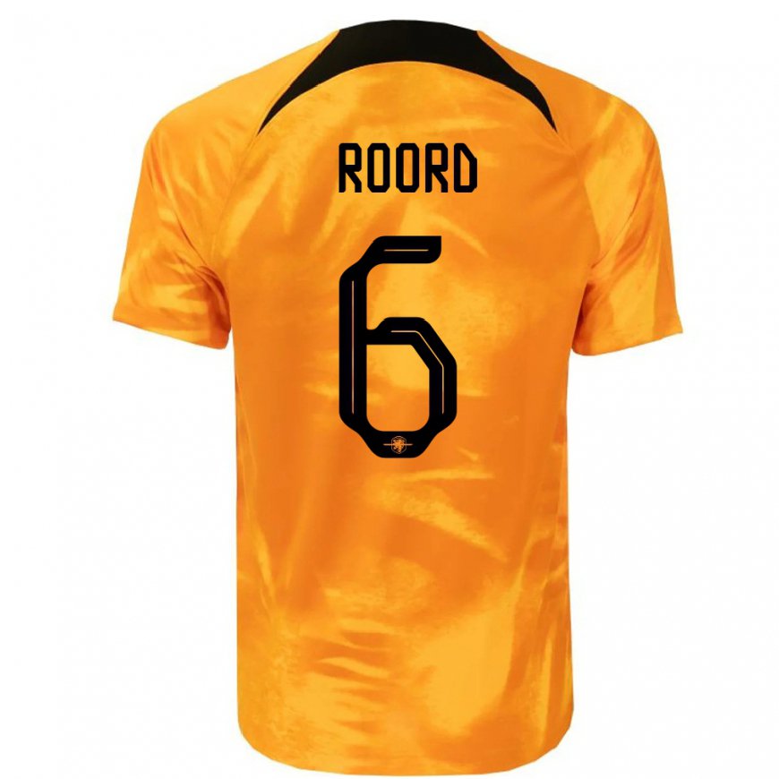 Kandiny Mujer Camiseta Países Bajos Jill Roord #6 Naranja Láser 1ª Equipación 22-24 La Camisa Chile