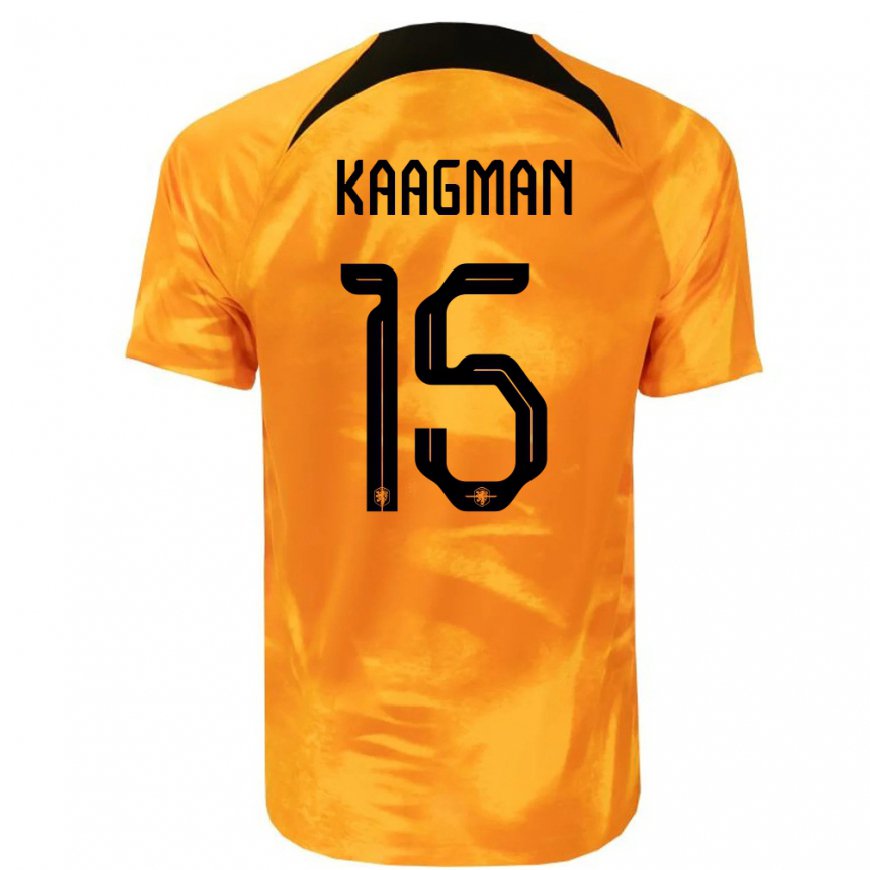 Kandiny Mujer Camiseta Países Bajos Inessa Kaagman #15 Naranja Láser 1ª Equipación 22-24 La Camisa Chile