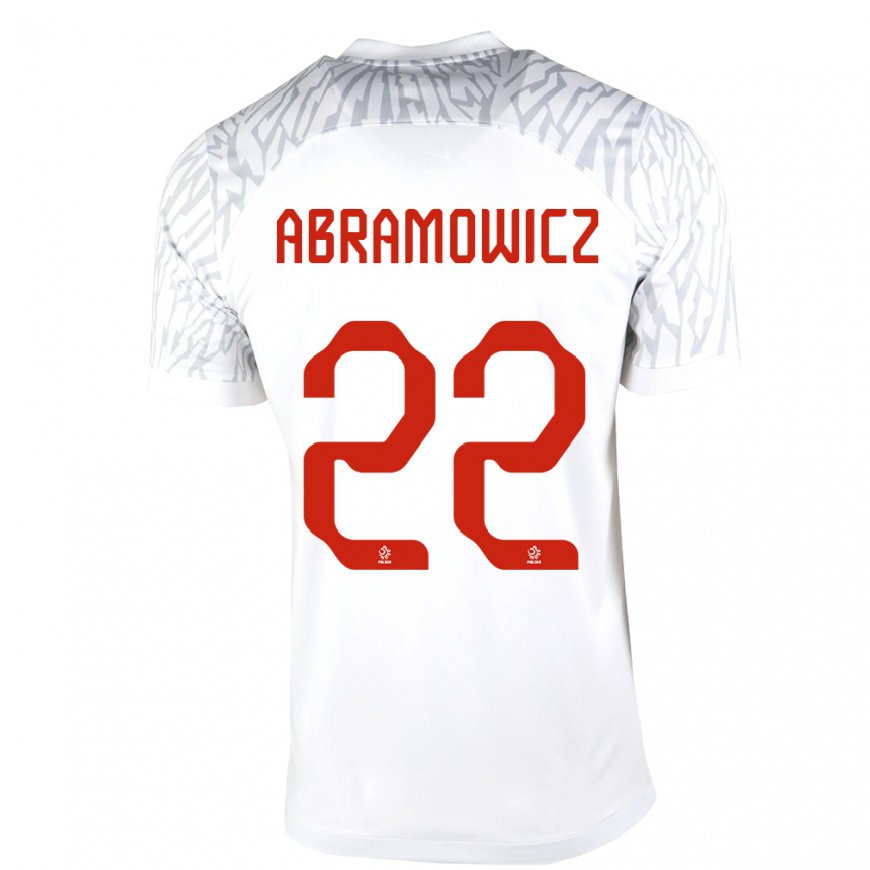 Kandiny Mujer Camiseta Polonia Slawomir Abramowicz #22 Blanco 1ª Equipación 22-24 La Camisa Chile