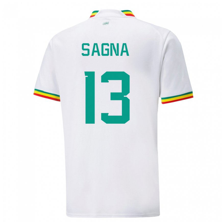 Kandiny Mujer Camiseta Senegal Jeannette Sagna #13 Blanco 1ª Equipación 22-24 La Camisa Chile