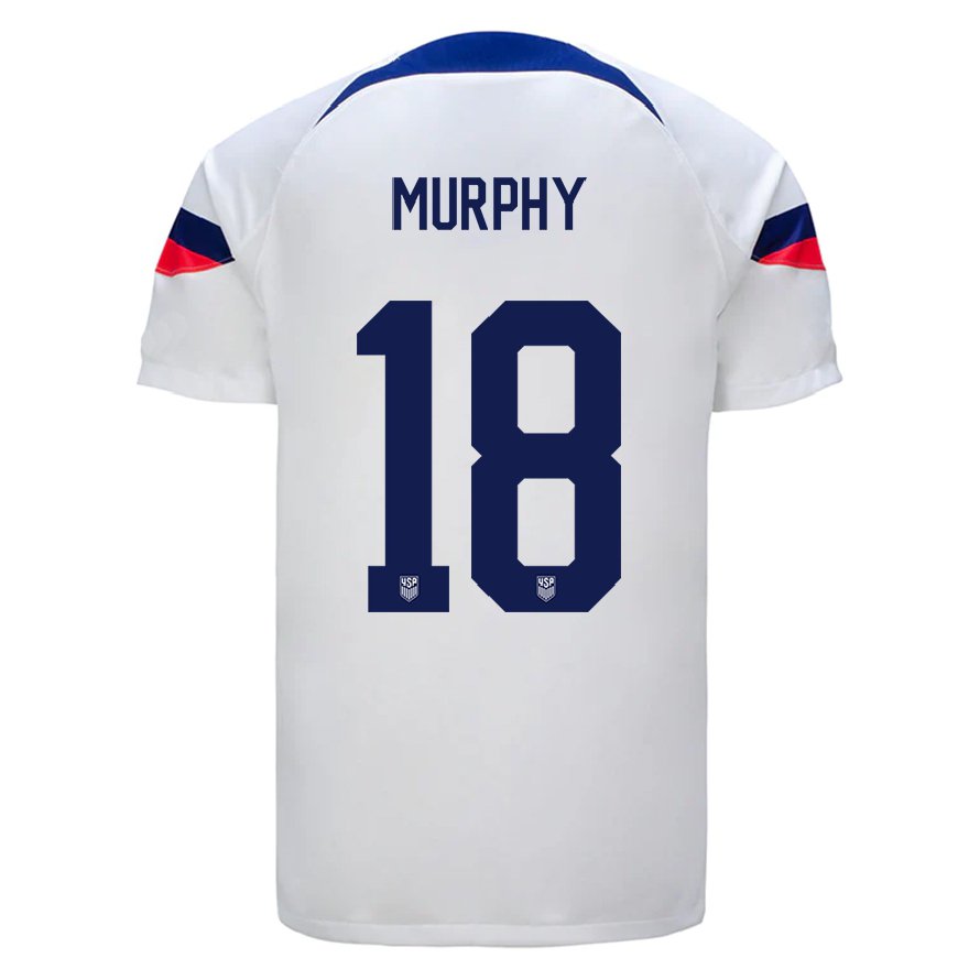 Kandiny Mujer Camiseta Estados Unidos Casey Murphy #18 Blanco 1ª Equipación 22-24 La Camisa Chile