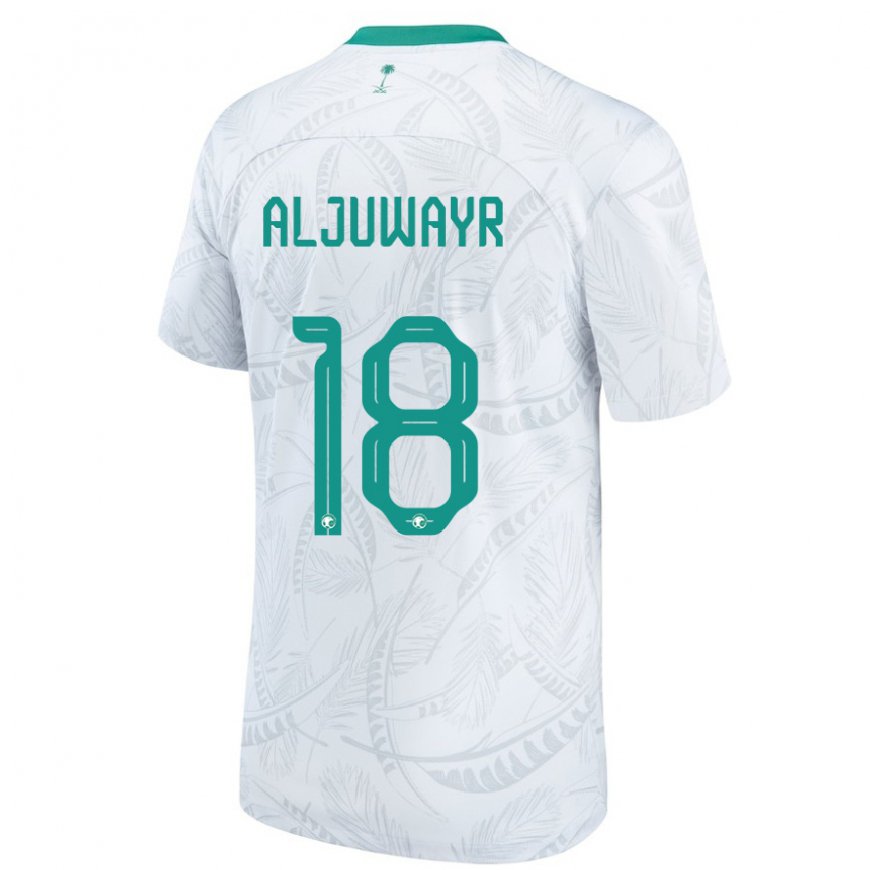 Kandiny Mujer Camiseta Arabia Saudita Musab Aljuwayr #18 Blanco 1ª Equipación 22-24 La Camisa Chile