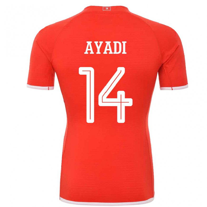 Kandiny Mujer Camiseta Túnez Ghada Ayadi #14 Rojo 1ª Equipación 22-24 La Camisa Chile