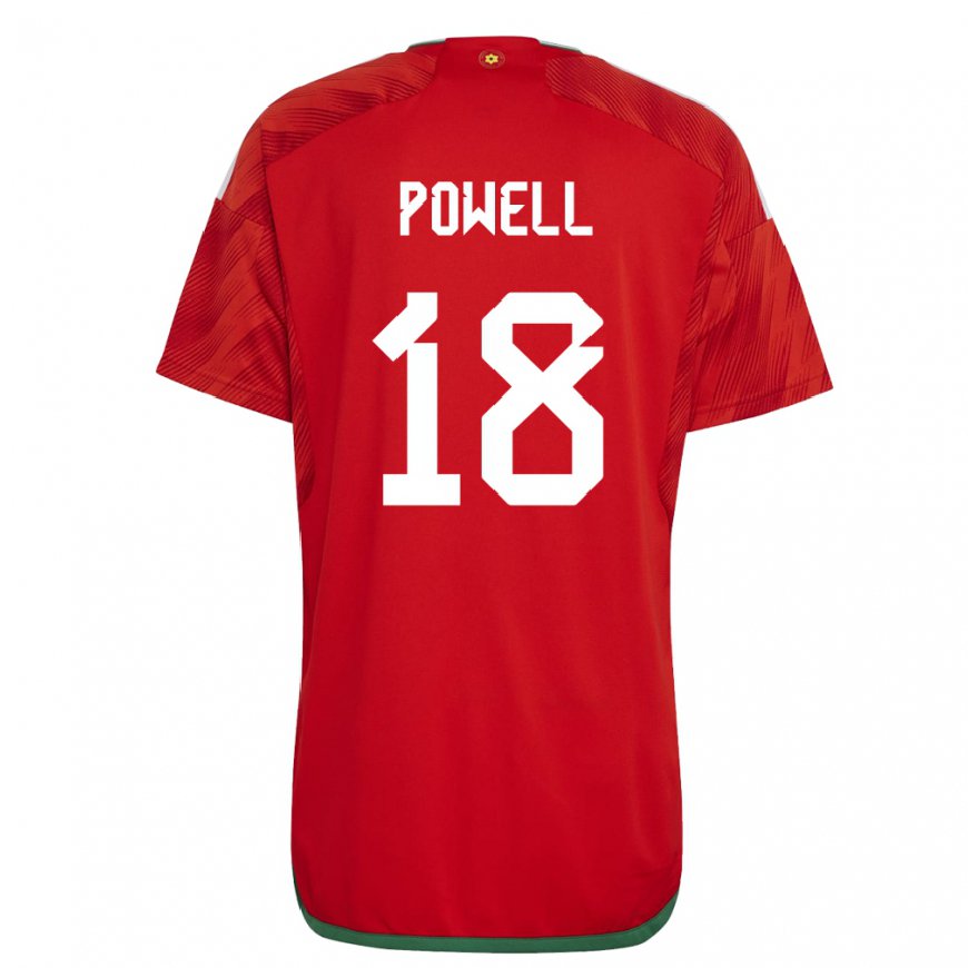 Kandiny Mujer Camiseta Gales Ella Powell #18 Rojo 1ª Equipación 22-24 La Camisa Chile