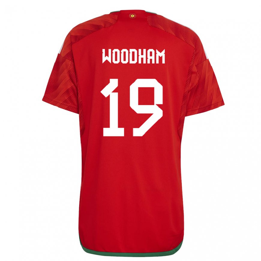 Kandiny Mujer Camiseta Gales Lily Woodham #19 Rojo 1ª Equipación 22-24 La Camisa Chile
