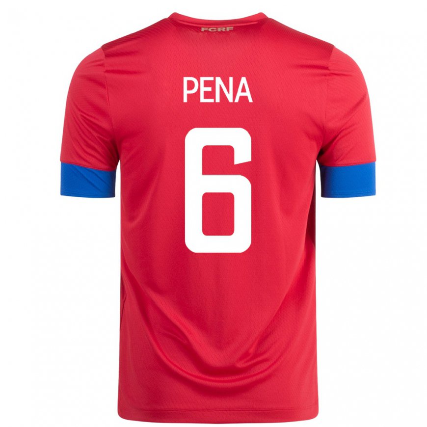 Kandiny Mujer Camiseta Costa Rica Ricardo Pena #6 Rojo 1ª Equipación 22-24 La Camisa Chile