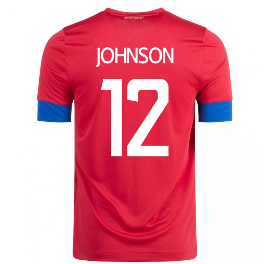 Kandiny Mujer Camiseta Costa Rica Shawn Johnson #12 Rojo 1ª Equipación 22-24 La Camisa Chile
