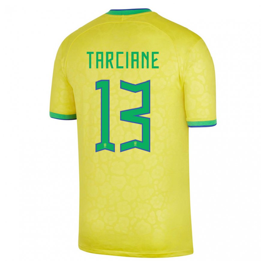 Kandiny Mujer Camiseta Brasil Tarciane #13 Amarillo 1ª Equipación 22-24 La Camisa Chile