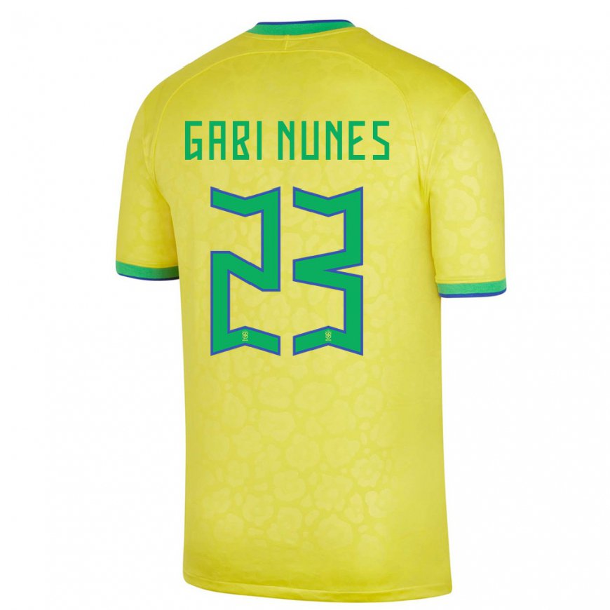Kandiny Mujer Camiseta Brasil Gabi Nunes #23 Amarillo 1ª Equipación 22-24 La Camisa Chile