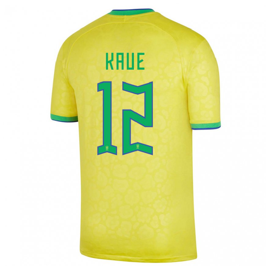 Kandiny Mujer Camiseta Brasil Kaue #12 Amarillo 1ª Equipación 22-24 La Camisa Chile