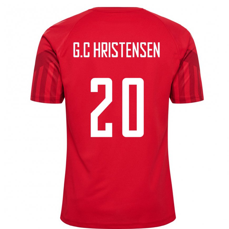 Kandiny Mujer Camiseta Dinamarca Gustav Christensen #20 Rojo 1ª Equipación 22-24 La Camisa Chile