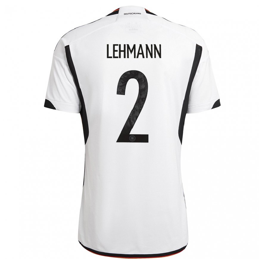 Kandiny Mujer Camiseta Alemania Paul Lehmann #2 Blanco Negro 1ª Equipación 22-24 La Camisa Chile