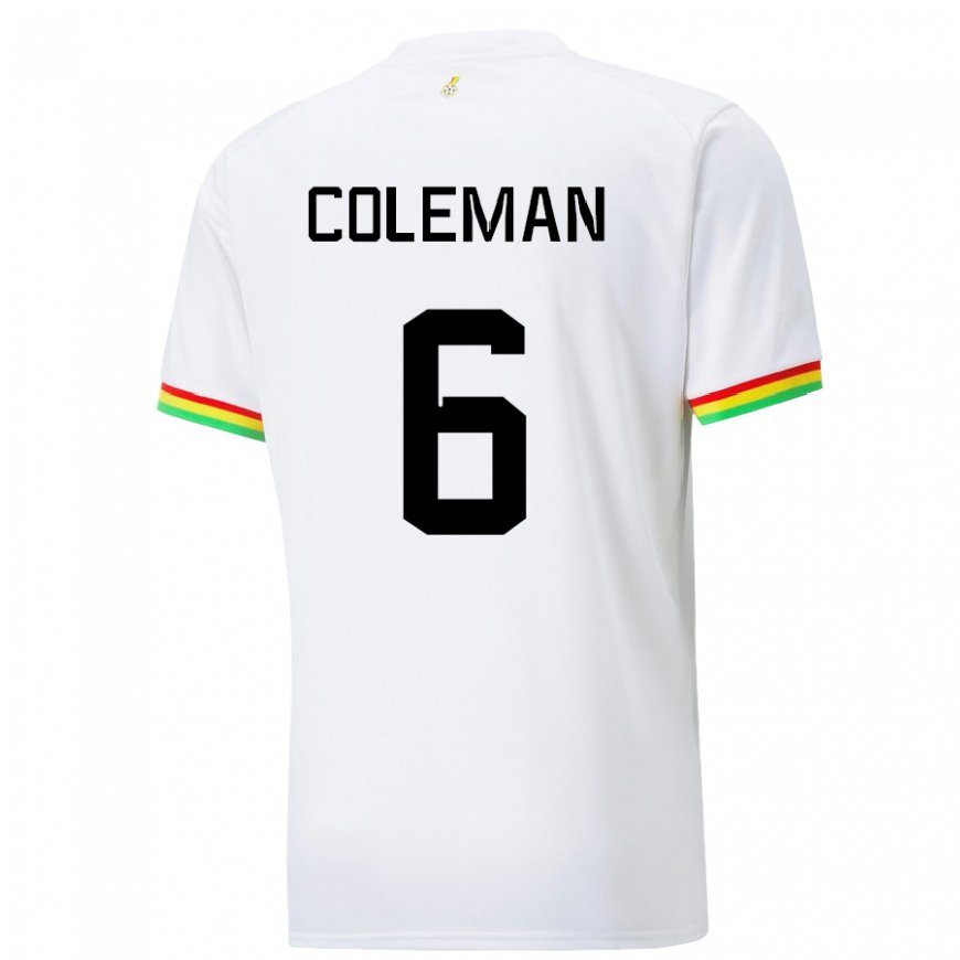 Kandiny Mujer Camiseta Ghana Ellen Coleman #6 Blanco 1ª Equipación 22-24 La Camisa Chile