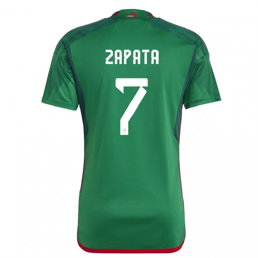 Kandiny Mujer Camiseta México Angel Zapata #7 Verde 1ª Equipación 22-24 La Camisa Chile
