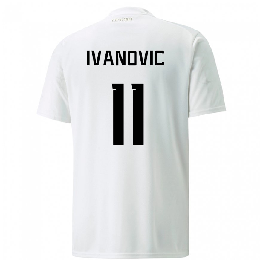 Kandiny Mujer Camiseta Serbia Miljana Ivanovic #11 Blanco 2ª Equipación 22-24 La Camisa Chile