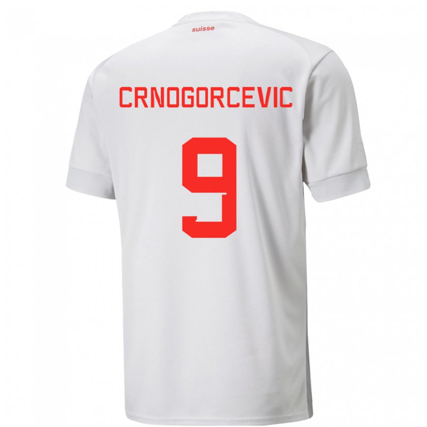 Kandiny Mujer Camiseta Suiza Ana Maria Crnogorcevic #9 Blanco 2ª Equipación 22-24 La Camisa Chile