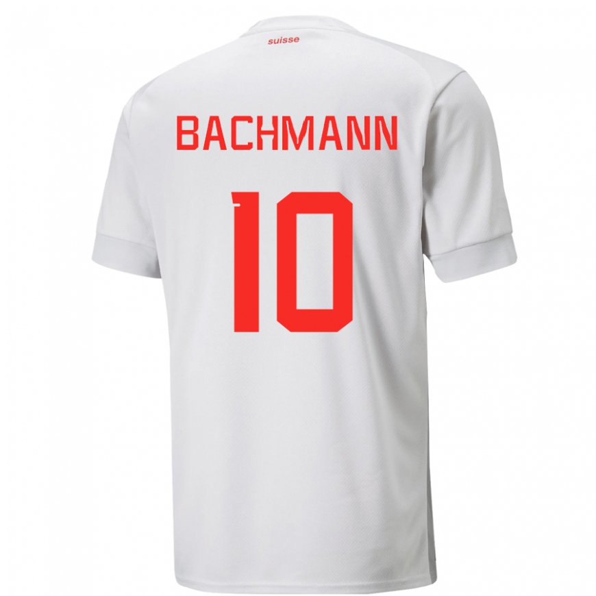 Kandiny Mujer Camiseta Suiza Ramona Bachmann #10 Blanco 2ª Equipación 22-24 La Camisa Chile
