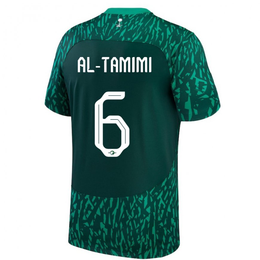 Kandiny Mujer Camiseta Arabia Saudita Maryam Al Tamimi #6 Verde Oscuro 2ª Equipación 22-24 La Camisa Chile