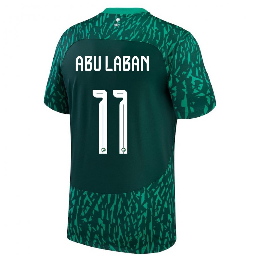 Kandiny Mujer Camiseta Arabia Saudita Dalia Abu Laban #11 Verde Oscuro 2ª Equipación 22-24 La Camisa Chile