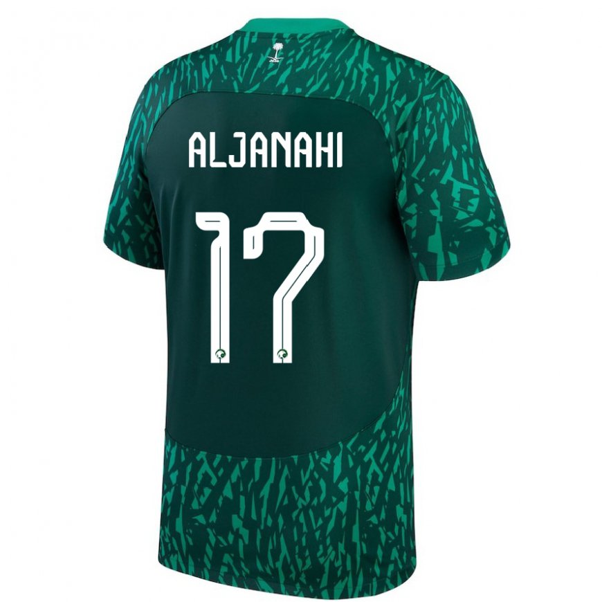 Kandiny Mujer Camiseta Arabia Saudita Nawaf Aljanahi #17 Verde Oscuro 2ª Equipación 22-24 La Camisa Chile
