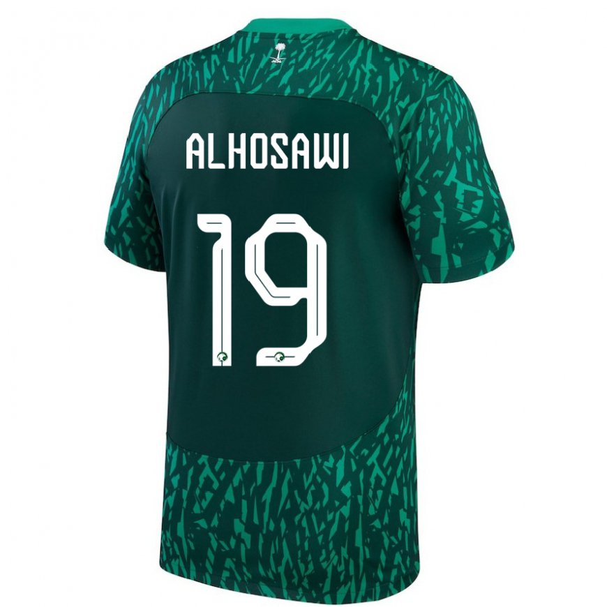 Kandiny Mujer Camiseta Arabia Saudita Zakrei Alhosawi #19 Verde Oscuro 2ª Equipación 22-24 La Camisa Chile