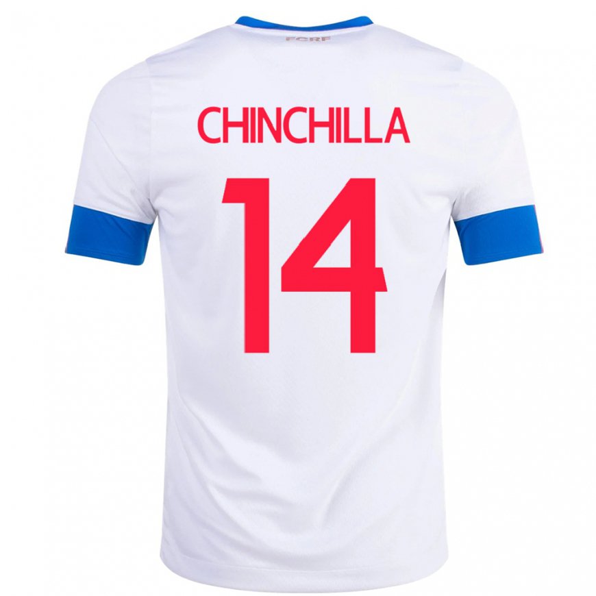 Kandiny Mujer Camiseta Costa Rica Priscila Chinchilla #14 Blanco 2ª Equipación 22-24 La Camisa Chile