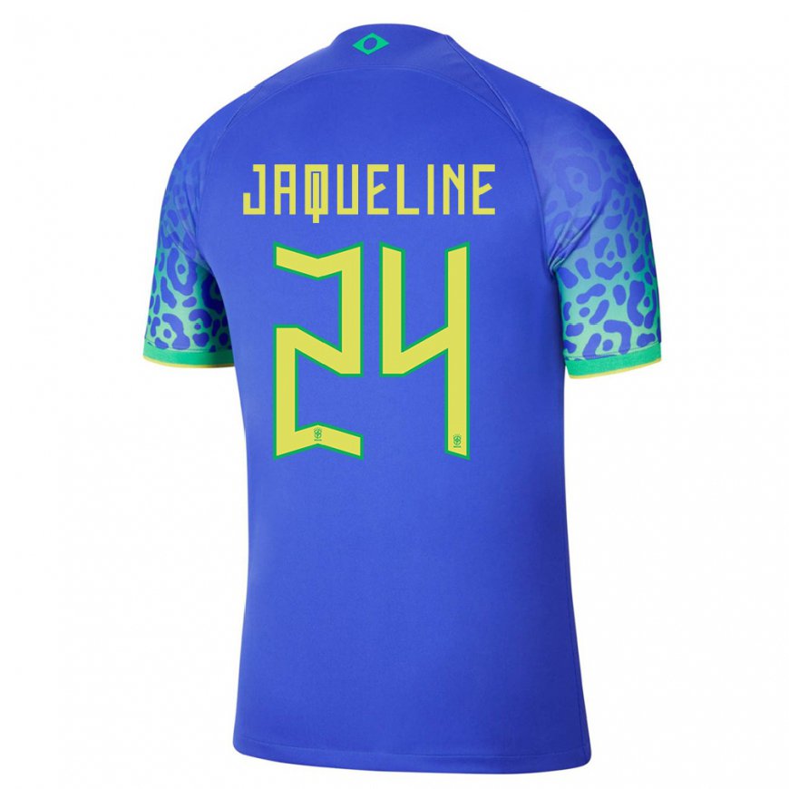 Kandiny Mujer Camiseta Brasil Jaqueline #24 Azul 2ª Equipación 22-24 La Camisa Chile